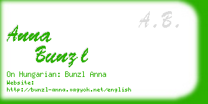 anna bunzl business card